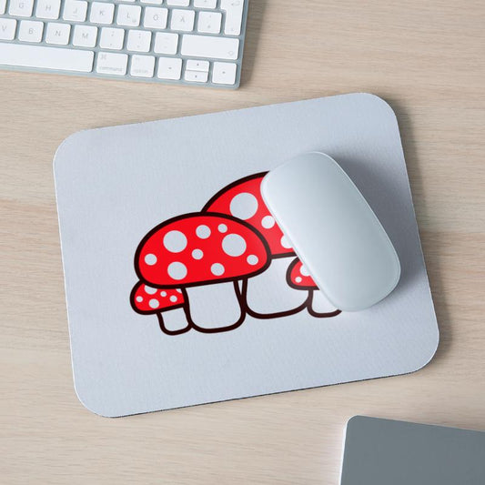 Many Mushrooms Red Dots Pattern Fly Agaric Fungus