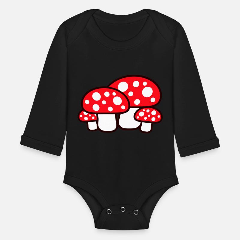 Many Mushrooms Red Dots Pattern Fly Agaric Fungus