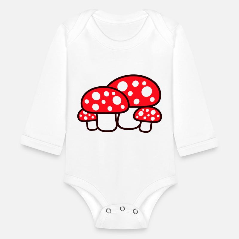 Many Mushrooms Red Dots Pattern Fly Agaric Fungus