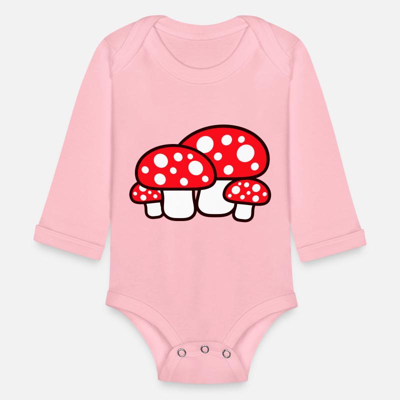 Many Mushrooms Red Dots Pattern Fly Agaric Fungus