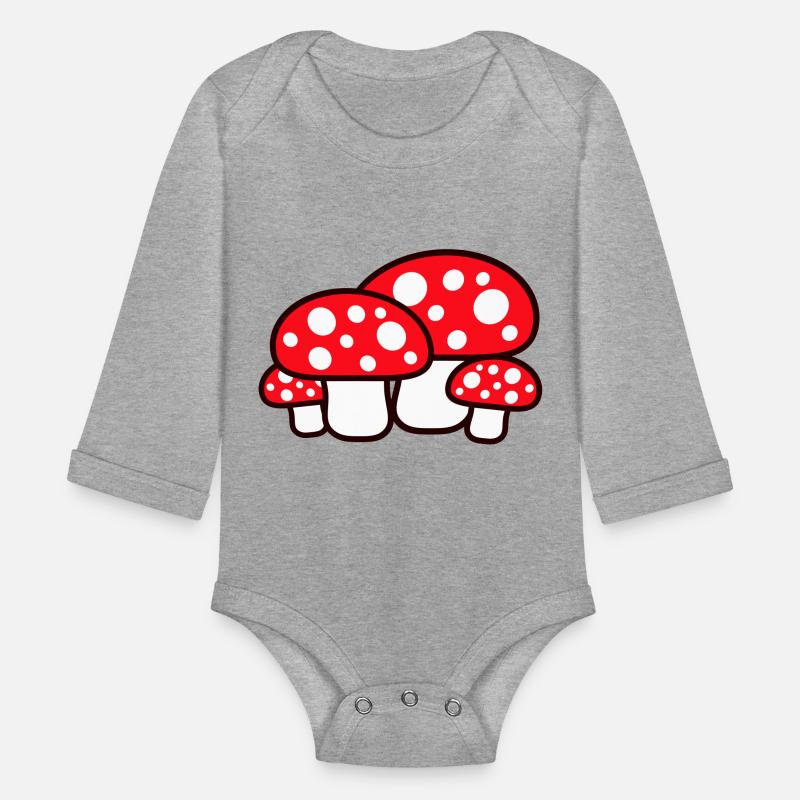 Many Mushrooms Red Dots Pattern Fly Agaric Fungus