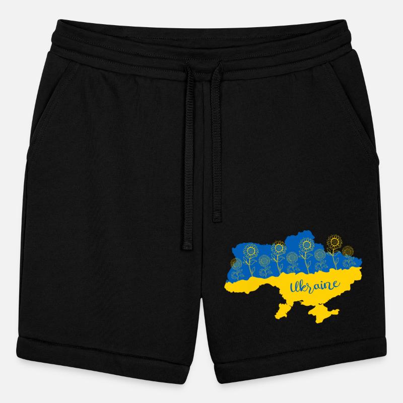 Map of Ukraine with sunflowers and Ukrainian flag