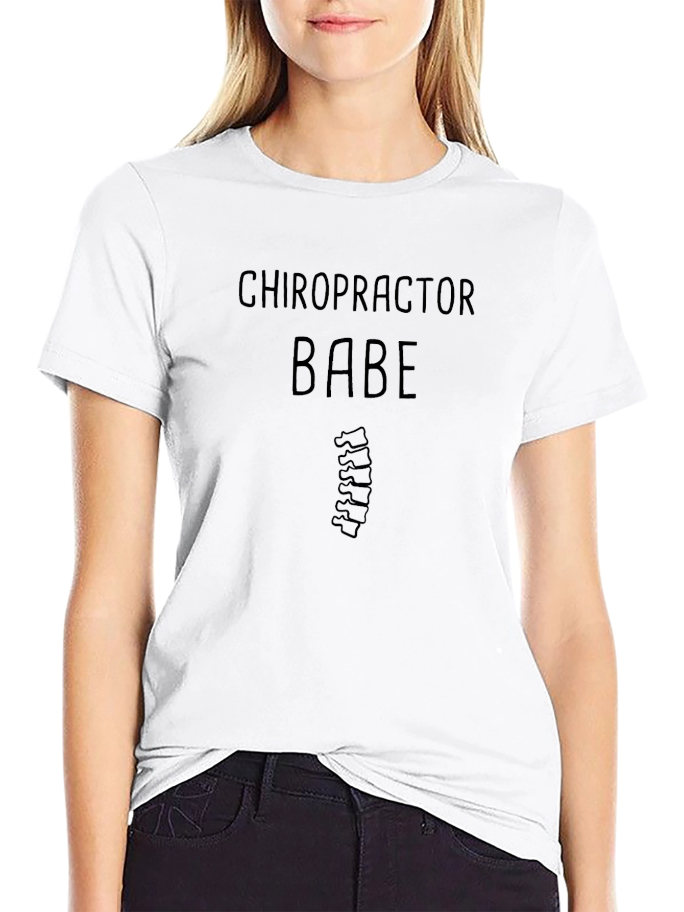 Chiropractor Babe T-Shirt - Spine Humor Tee