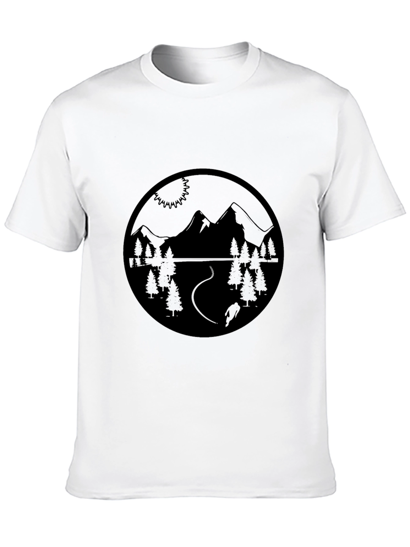 Mountain Biking Scene Black Graphic Tee