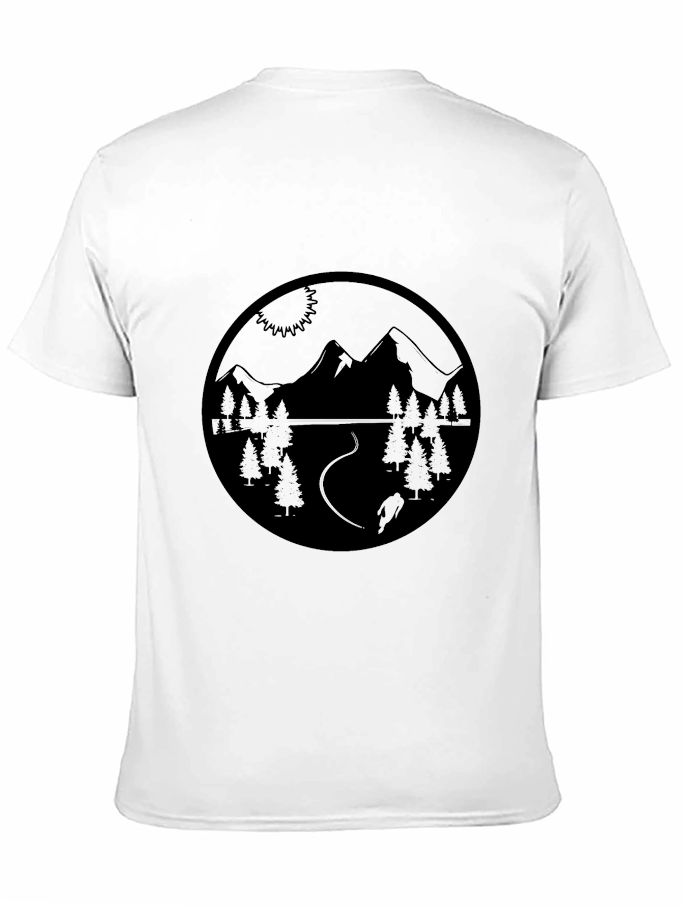 Mountain Biking Scene Black Graphic Tee
