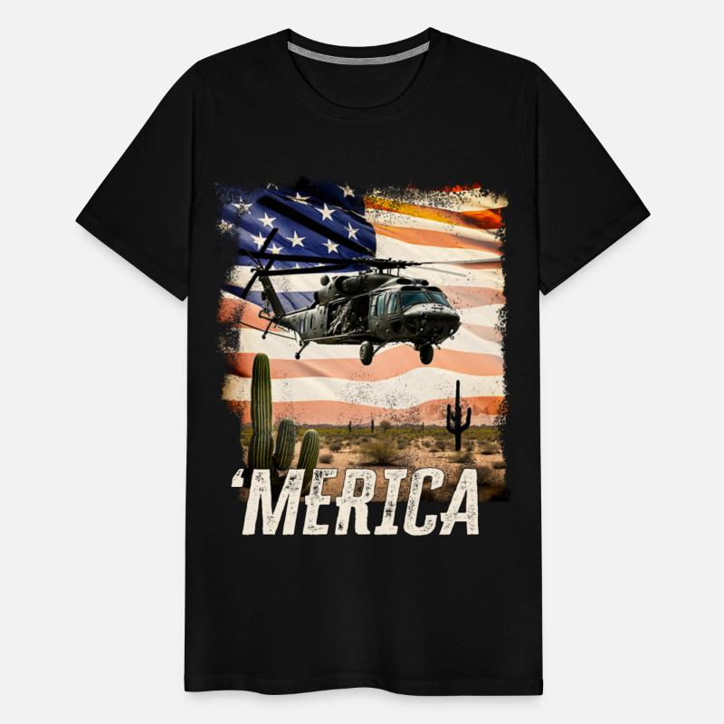 Merica Black Hawk Proud Army Navy Soldier Veteran