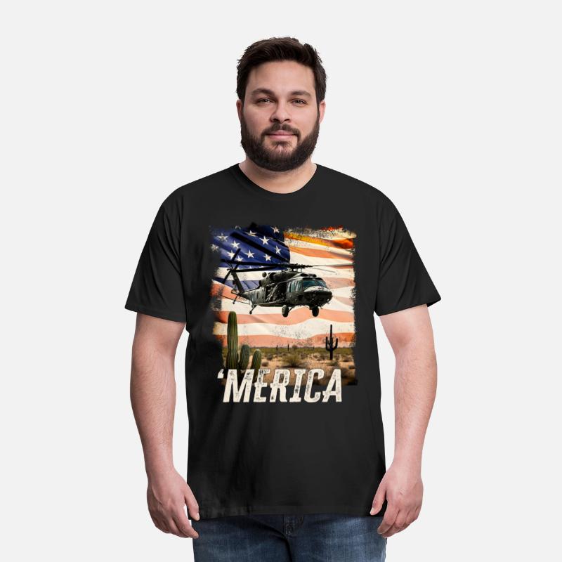 Merica Black Hawk Proud Army Navy Soldier Veteran