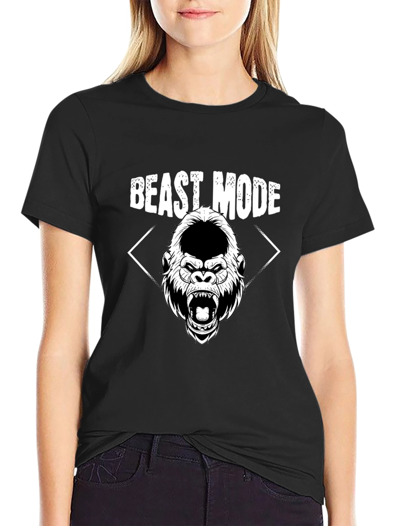 Beast Mode Graphic Tee - Gorilla Design Black