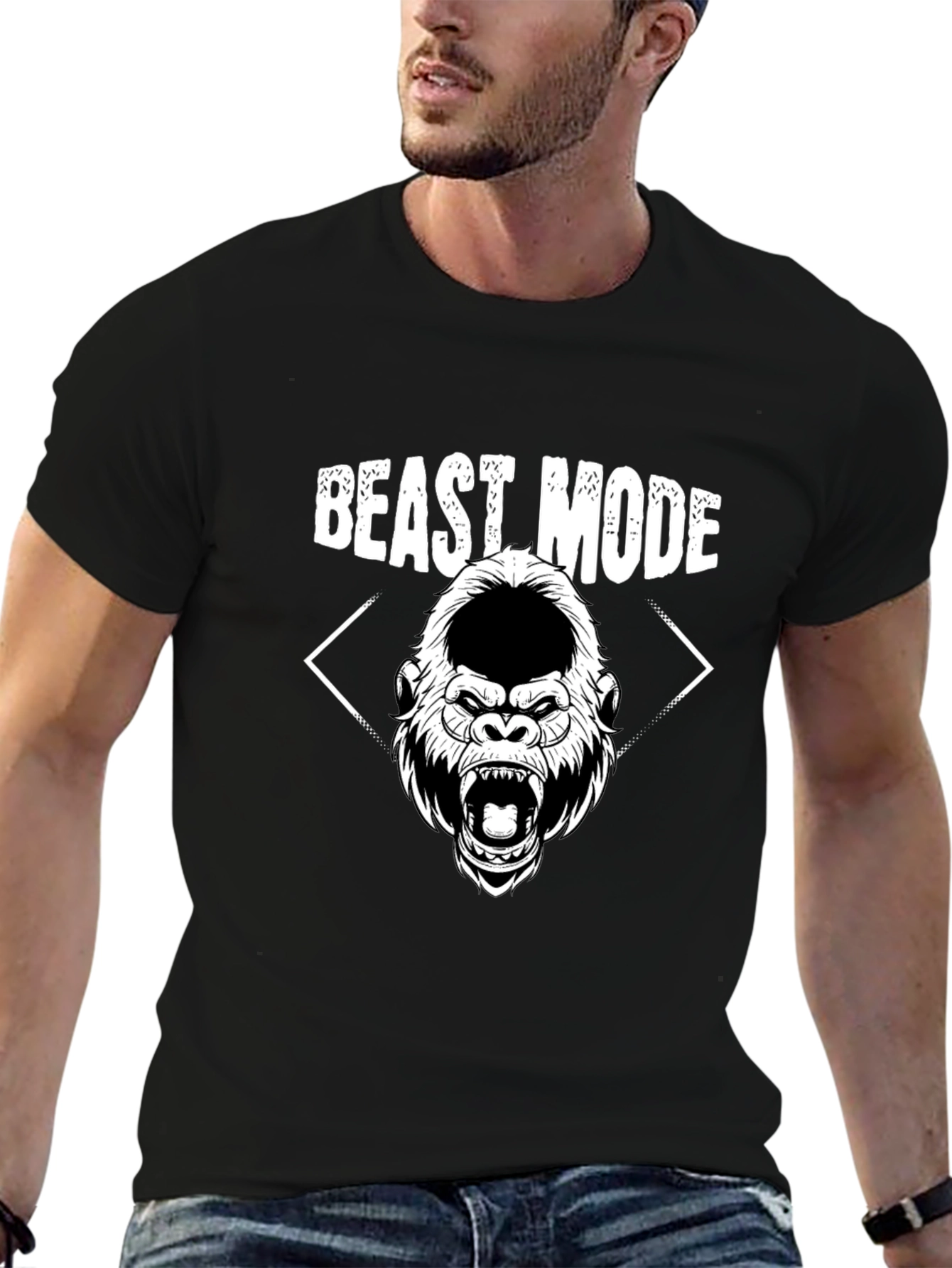 Beast Mode Graphic Tee - Gorilla Design Black
