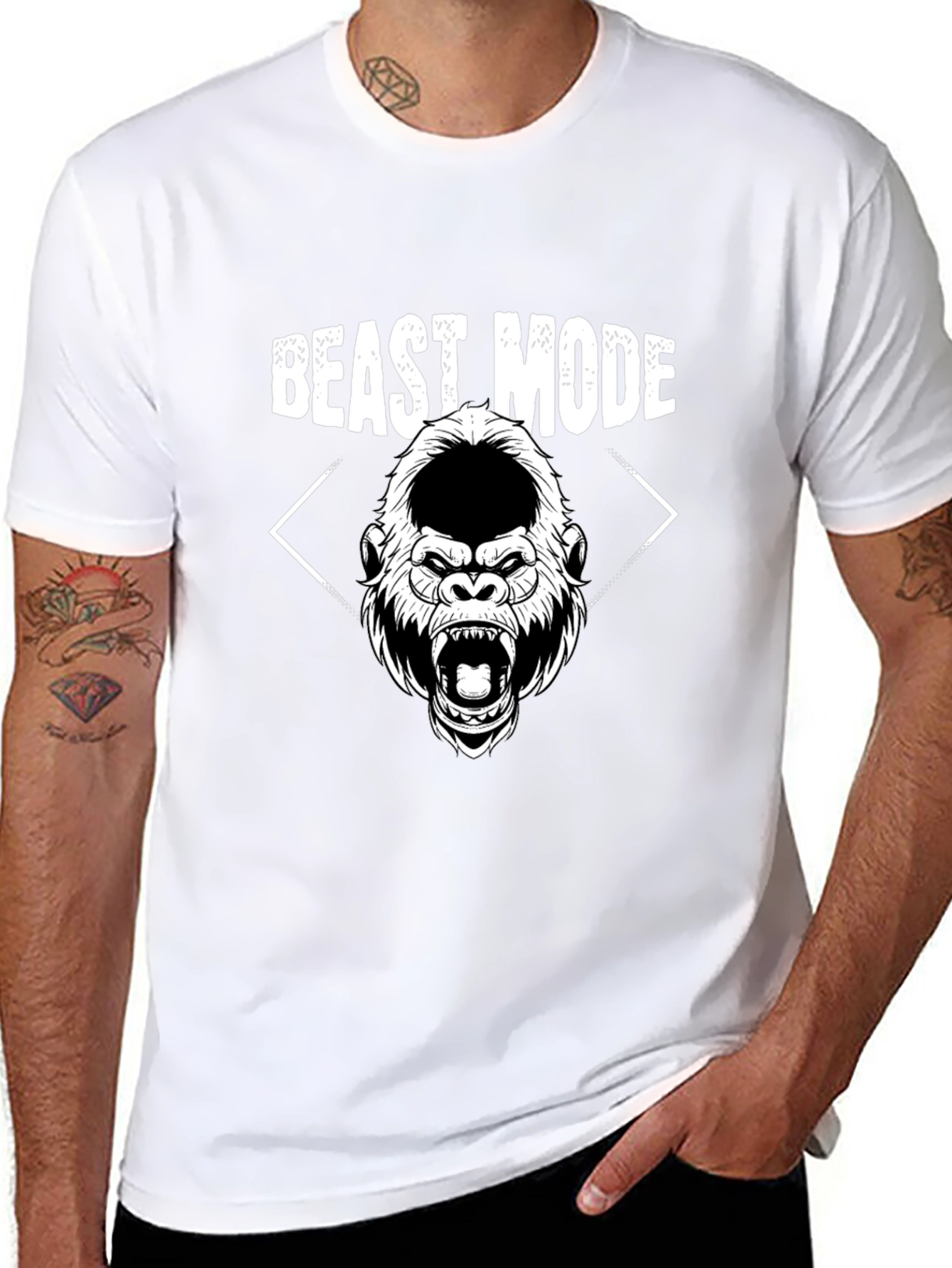 Beast Mode Graphic Tee - Gorilla Design Black