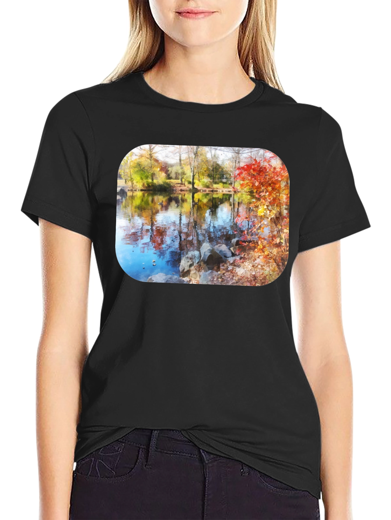 Autumn Lake Scene T-Shirt