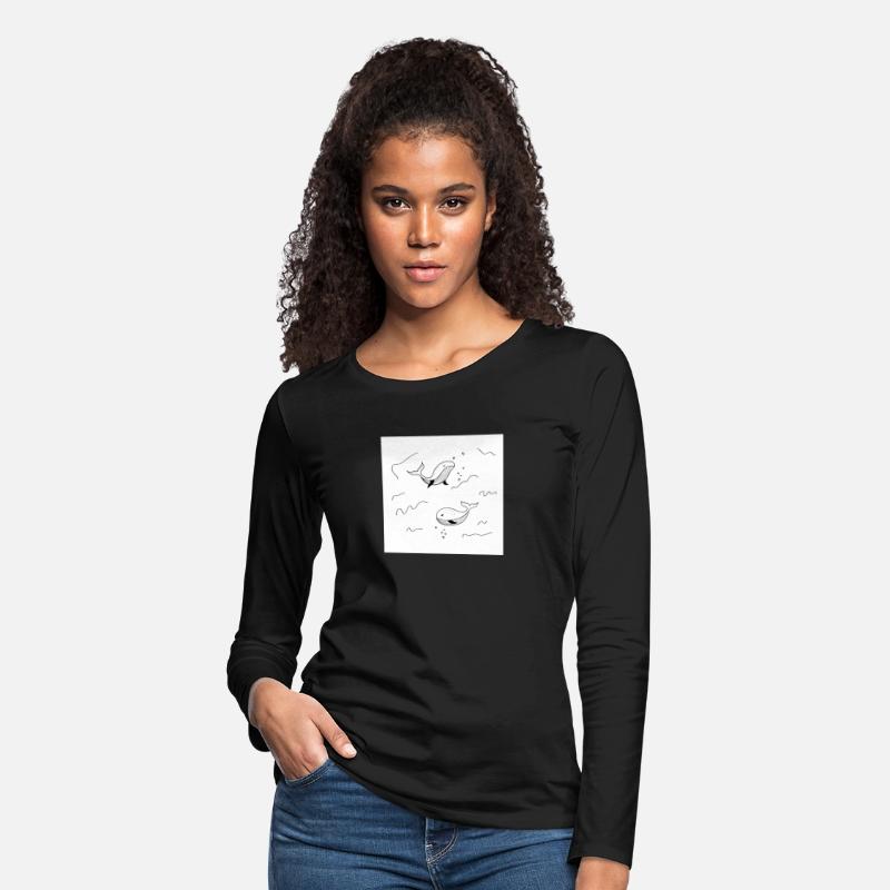 Minimalist Whale Underwater Illustration