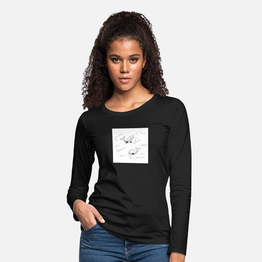 Minimalist Whale Underwater Illustration