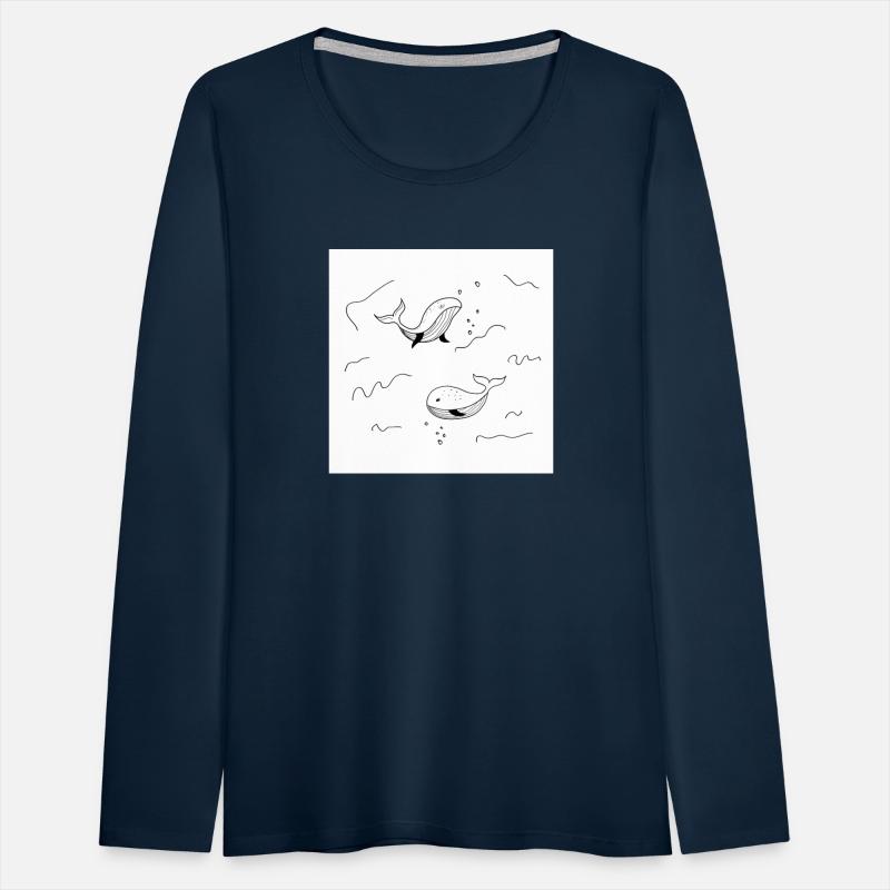 Minimalist Whale Underwater Illustration