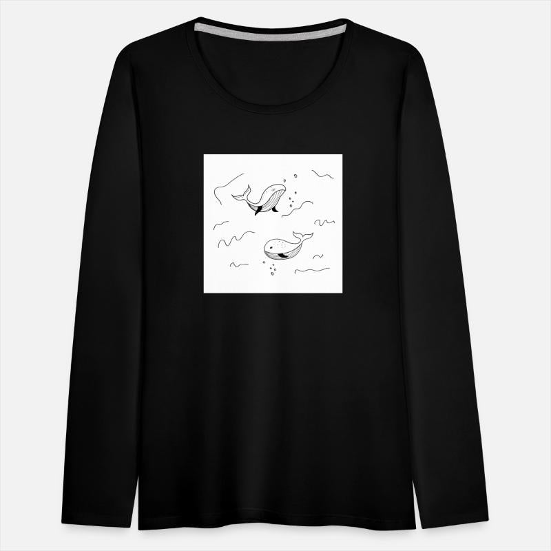 Minimalist Whale Underwater Illustration