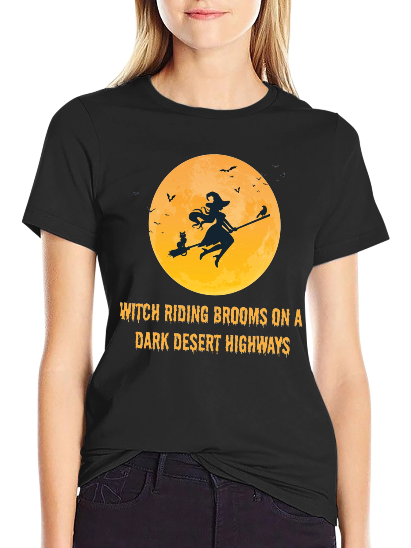 Witch Riding Brooms T-Shirt: Halloween Graphic Tee