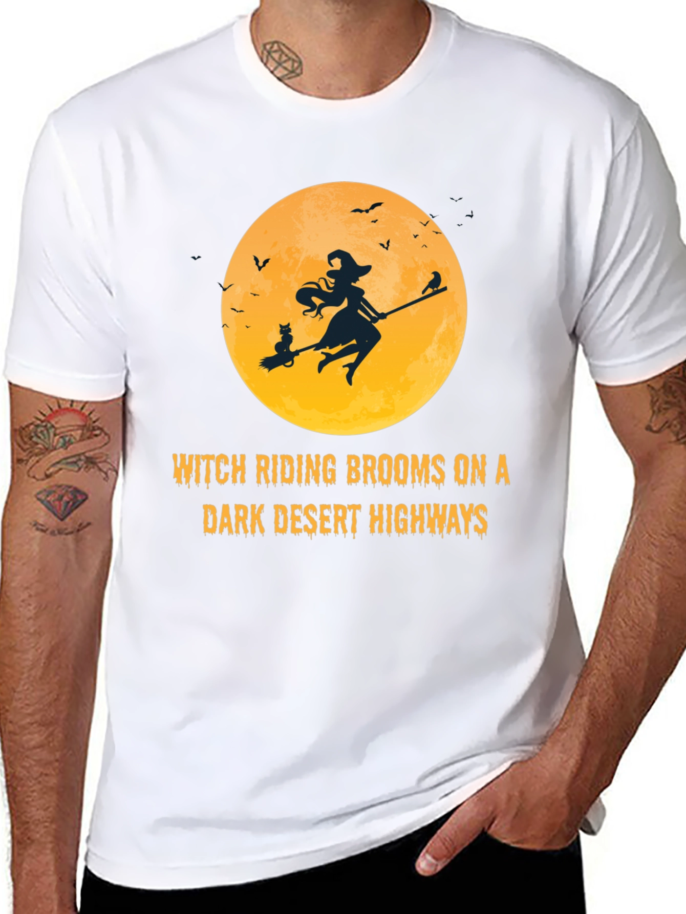 Witch Riding Brooms T-Shirt: Halloween Graphic Tee