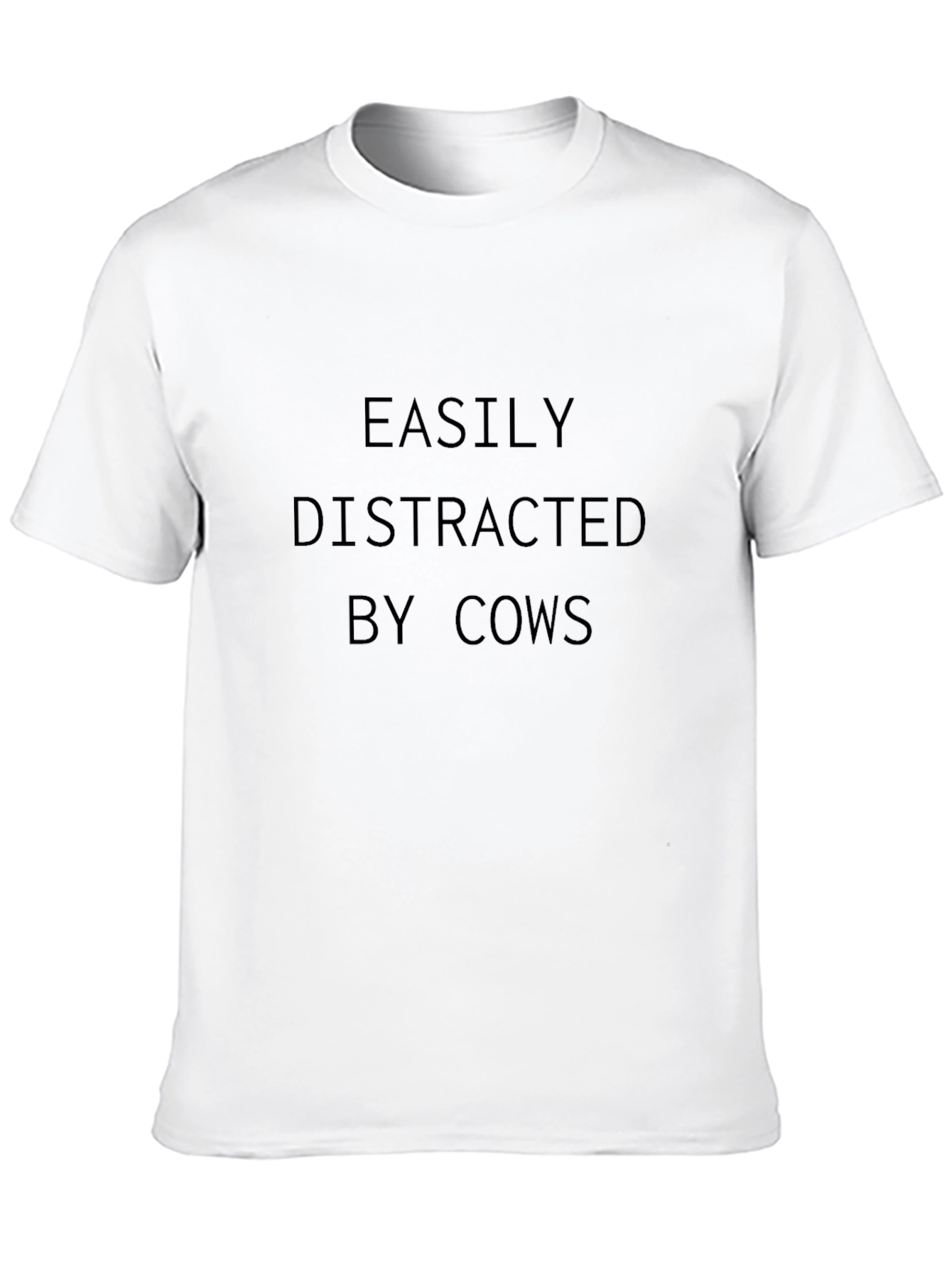 Easily Distracted By Cows Black T-Shirt