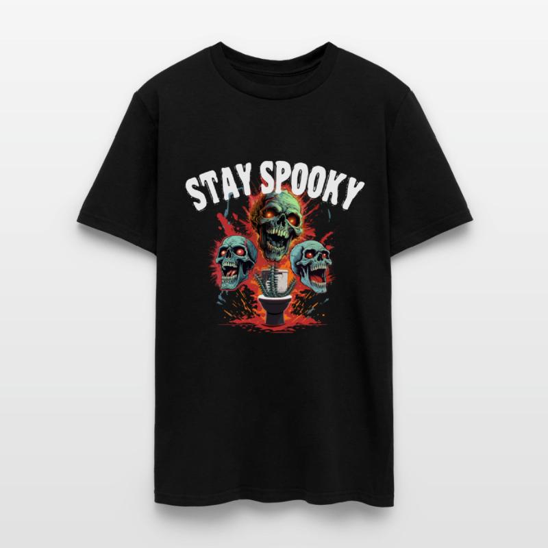 monster Halloween skull costume saying Stay Spooky