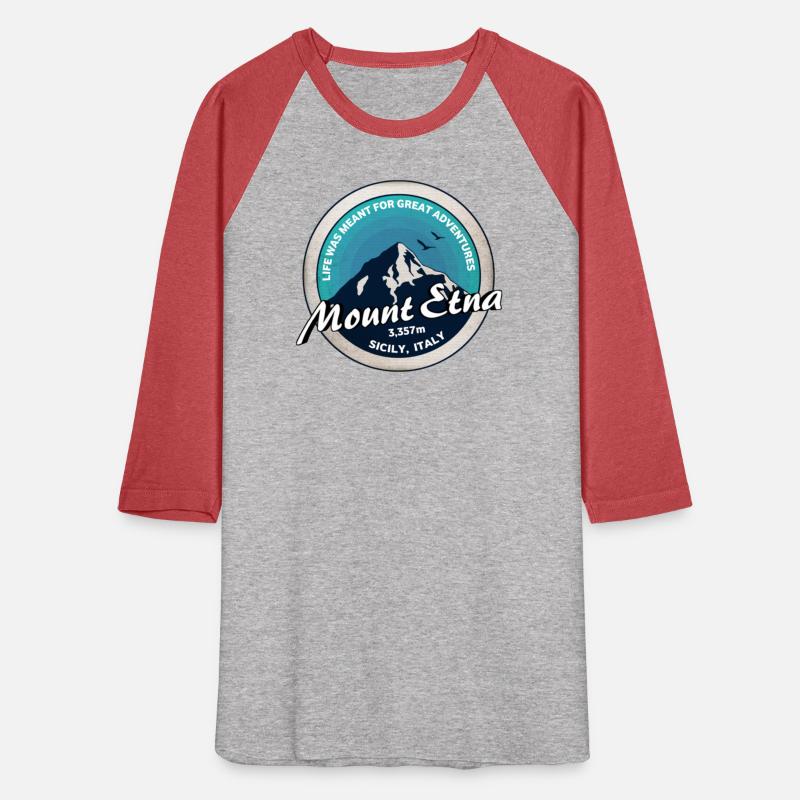 Mount Etna Sicily Italy Volcano Blue Retro Badge