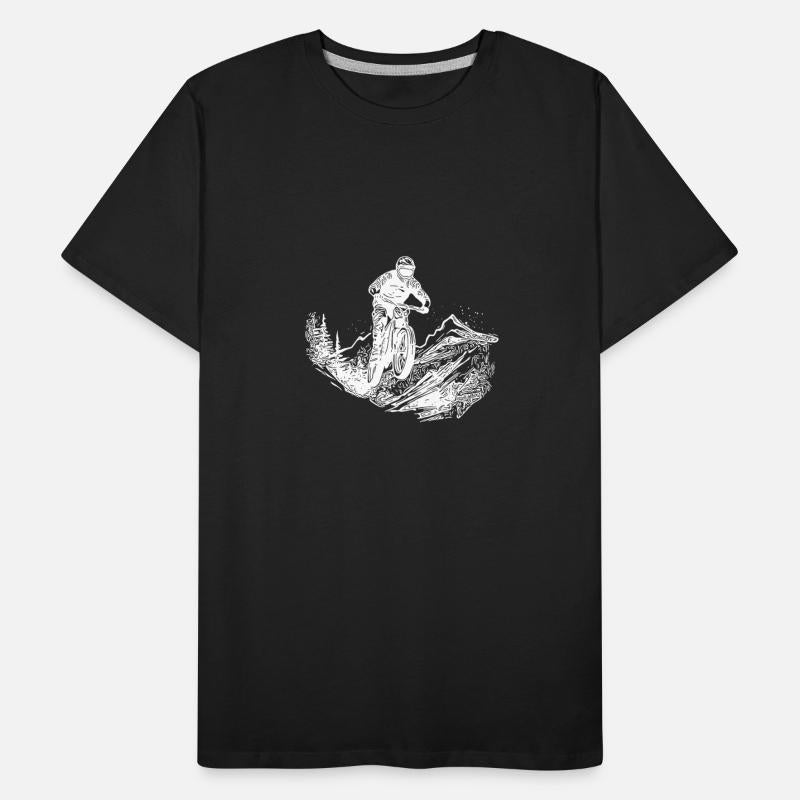 Mountain Biker Forest Path Mountain Descent