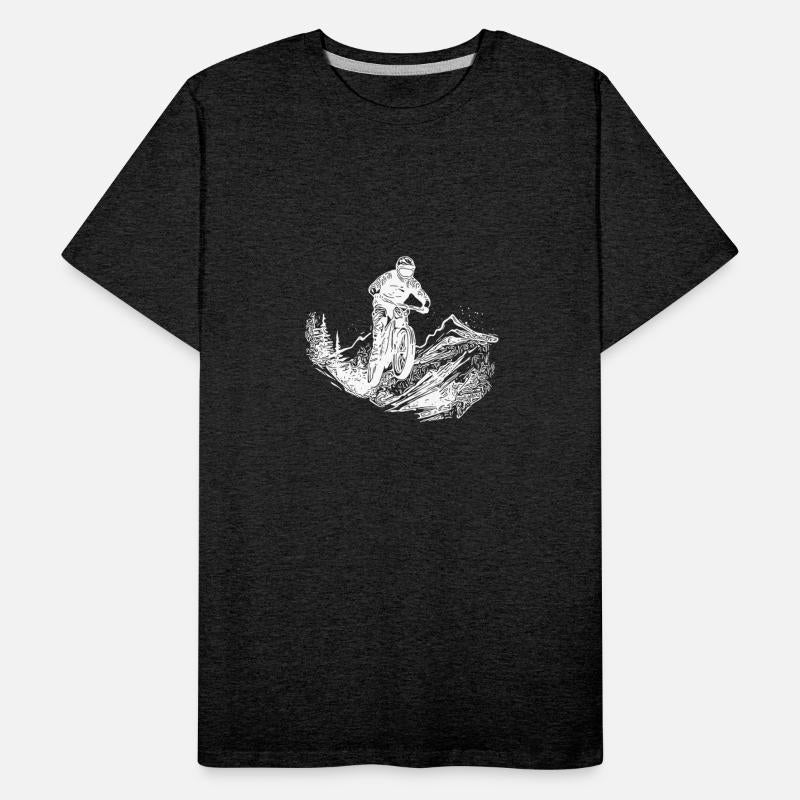 Mountain Biker Forest Path Mountain Descent