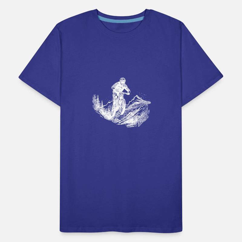 Mountain Biker Forest Path Mountain Descent