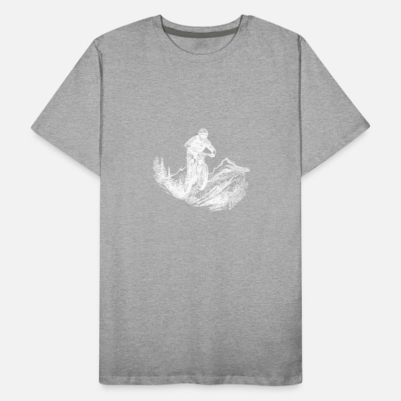 Mountain Biker Forest Path Mountain Descent