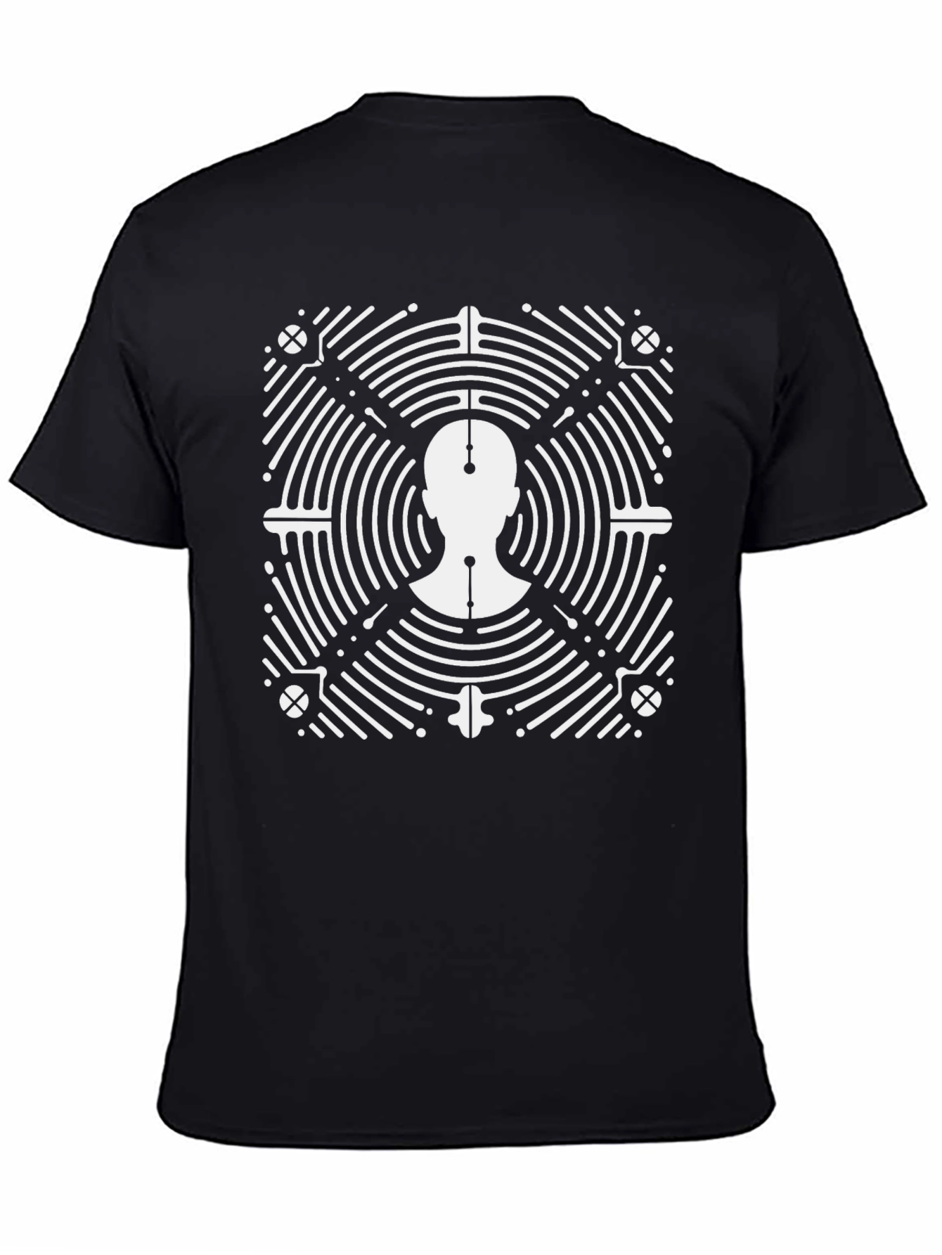 Abstract Head T-Shirt - Black Graphic Tee