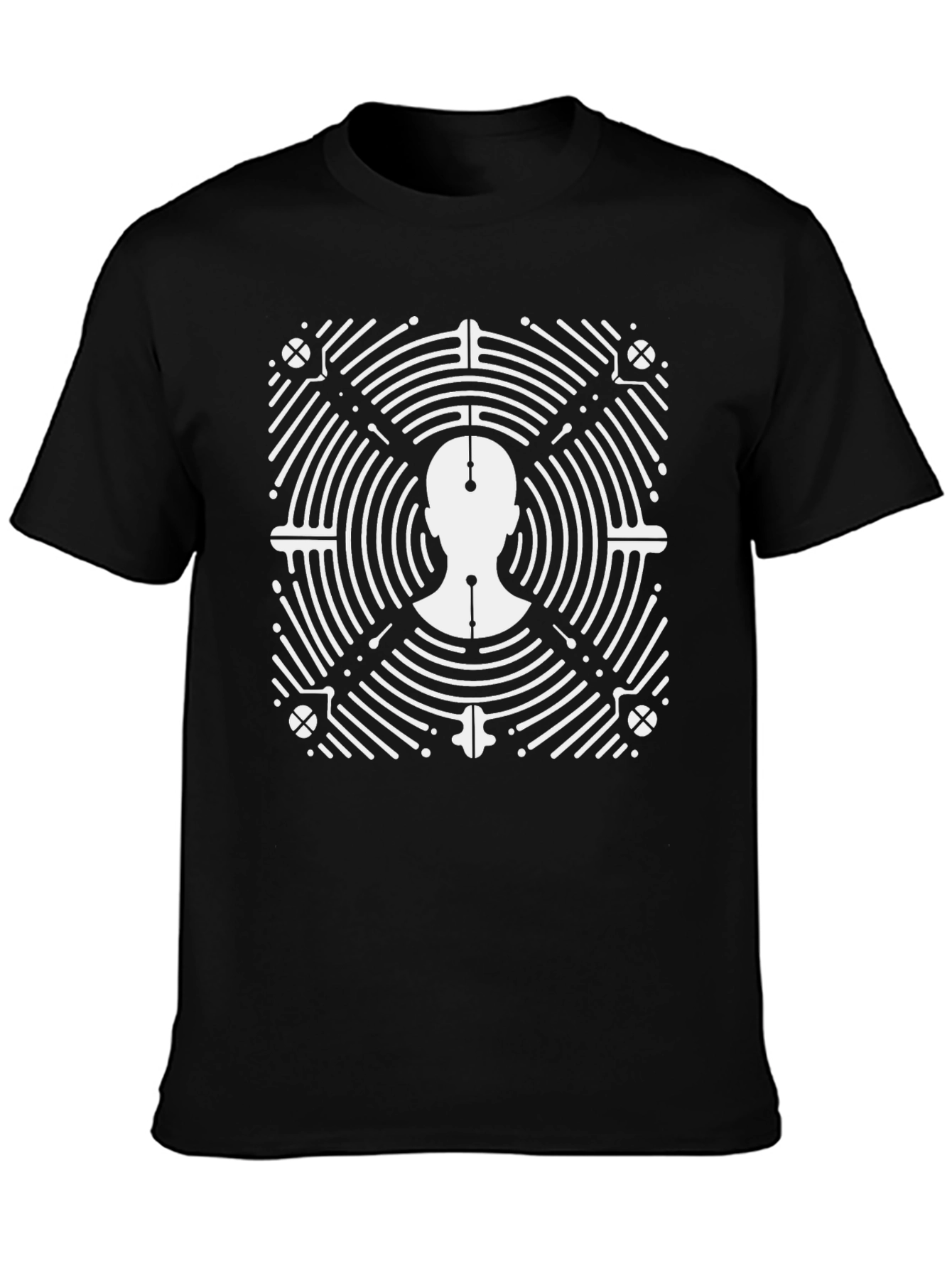 Abstract Head T-Shirt - Black Graphic Tee