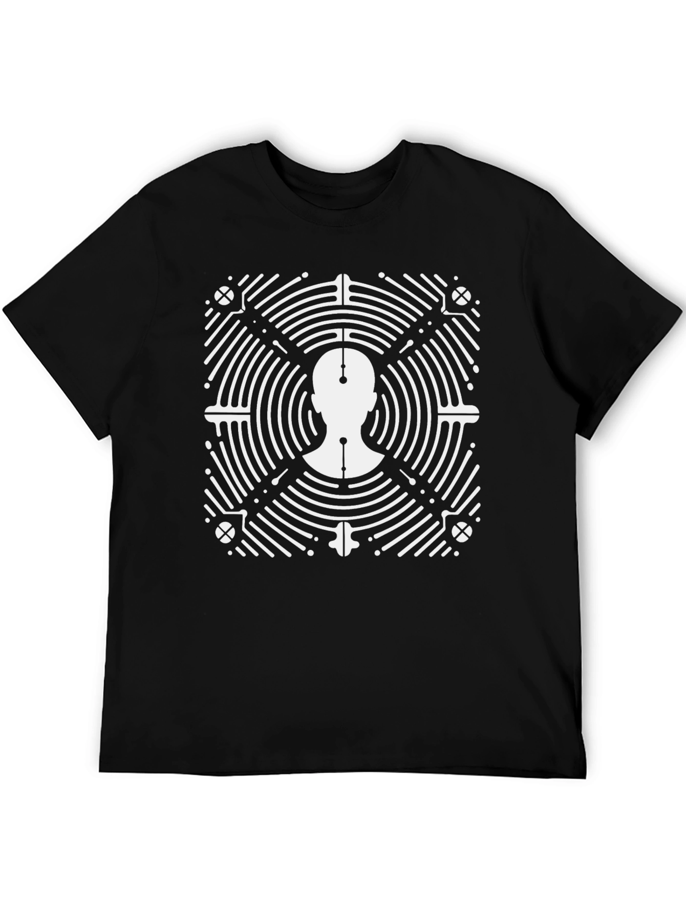 Abstract Head T-Shirt - Black Graphic Tee