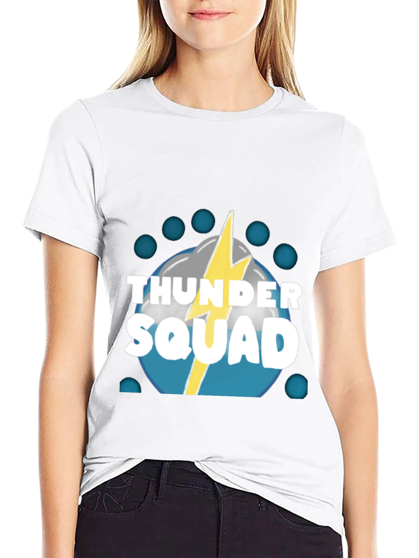 Thunder Squad Graphic Tee - Black Crew Neck T-Shirt