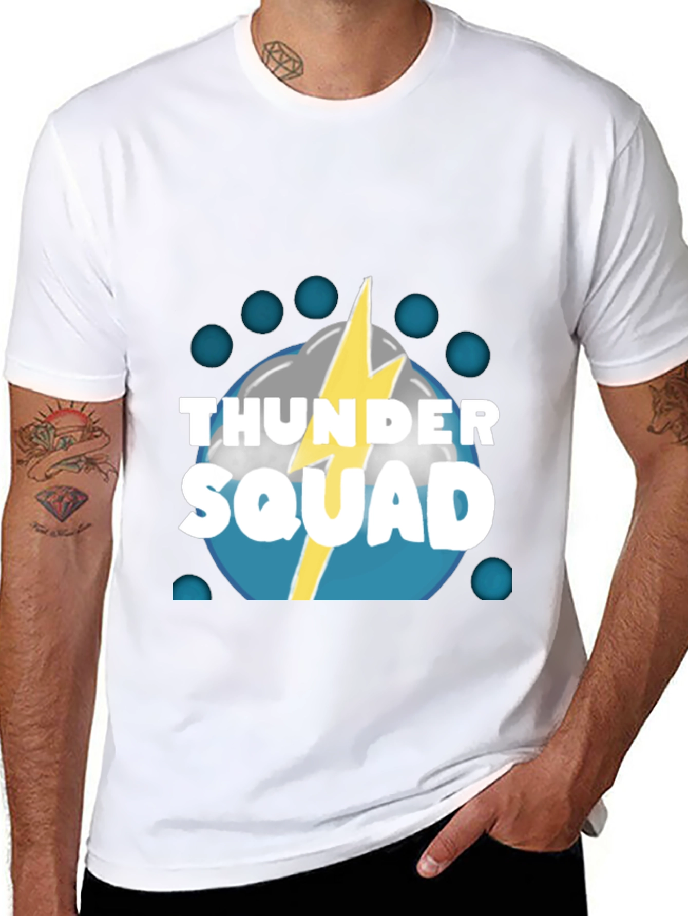 Thunder Squad Graphic Tee - Black Crew Neck T-Shirt