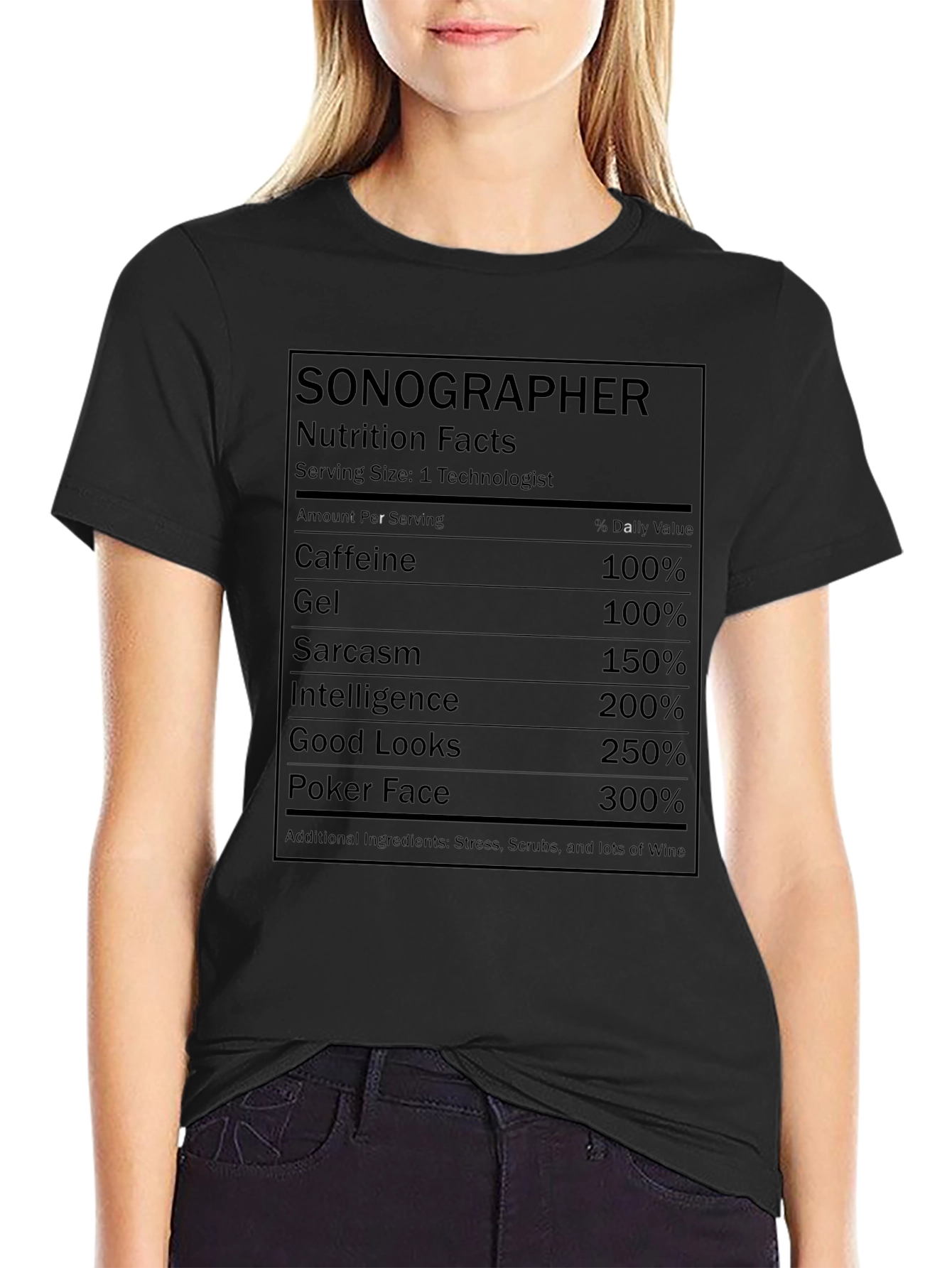 Sonographer Nutrition Facts T-Shirt