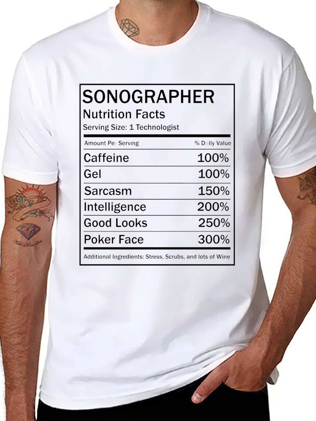 Sonographer Nutrition Facts T-Shirt