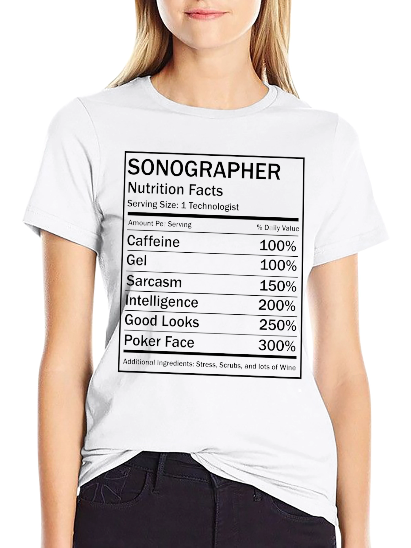 Sonographer Nutrition Facts T-Shirt