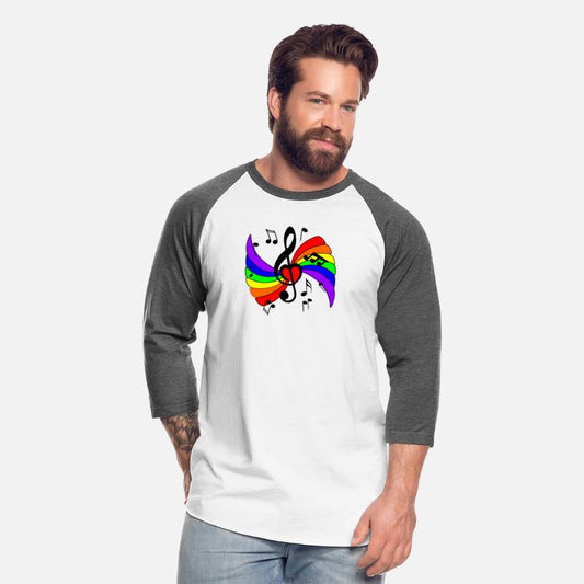 Music clef with rainbow and musical notes