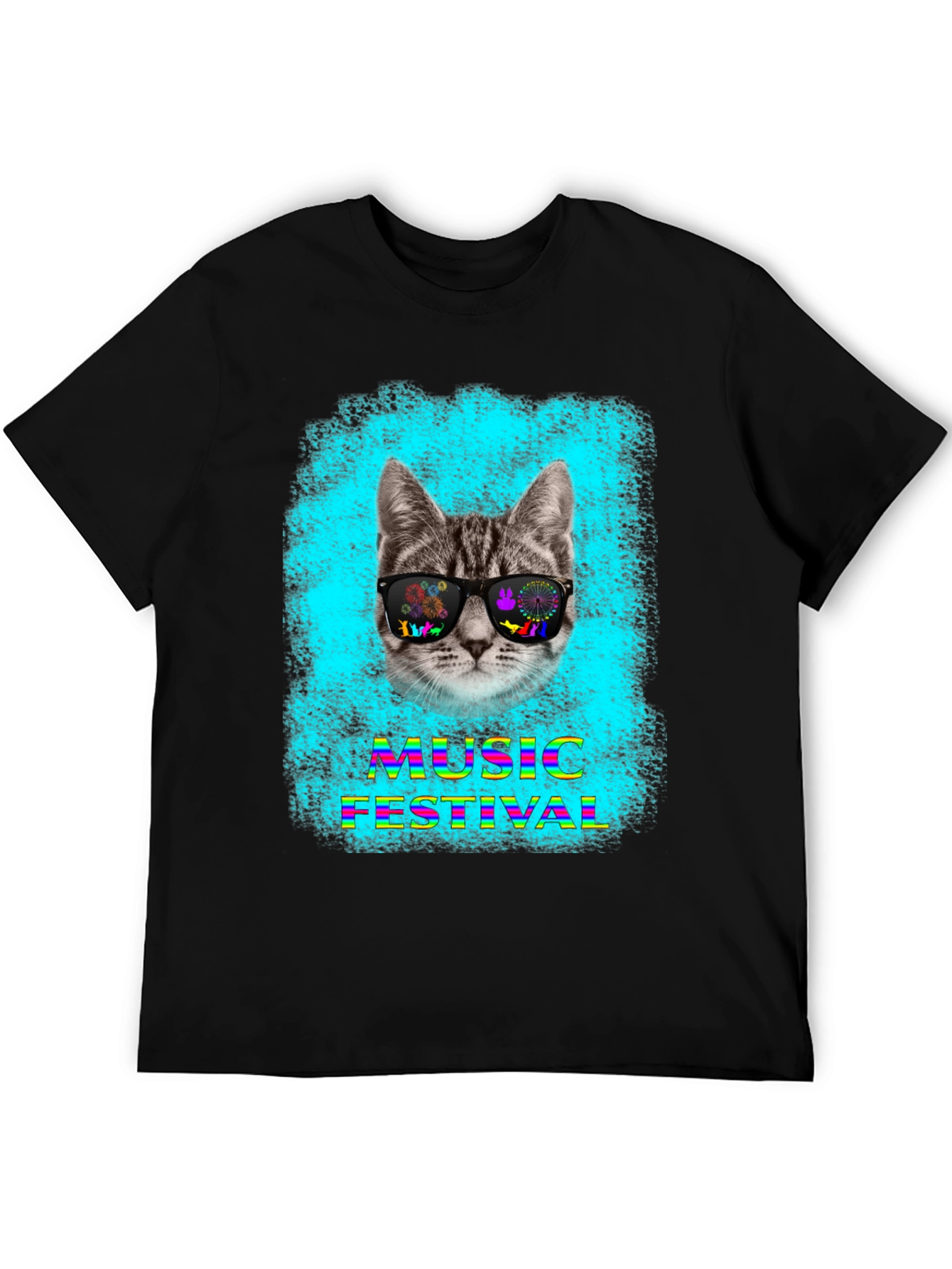 Cat in Shades Music Festival T-Shirt