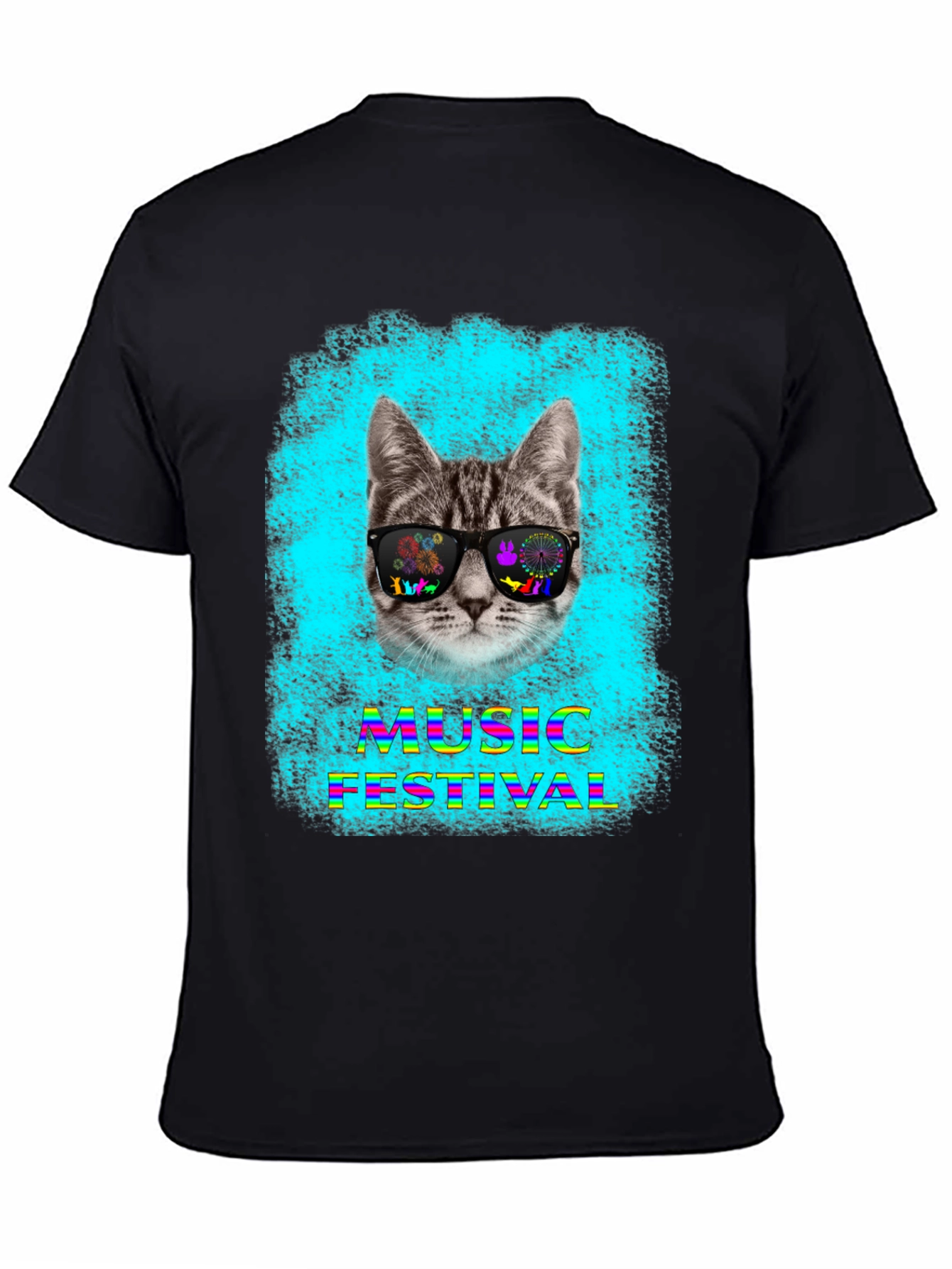 Cat in Shades Music Festival T-Shirt