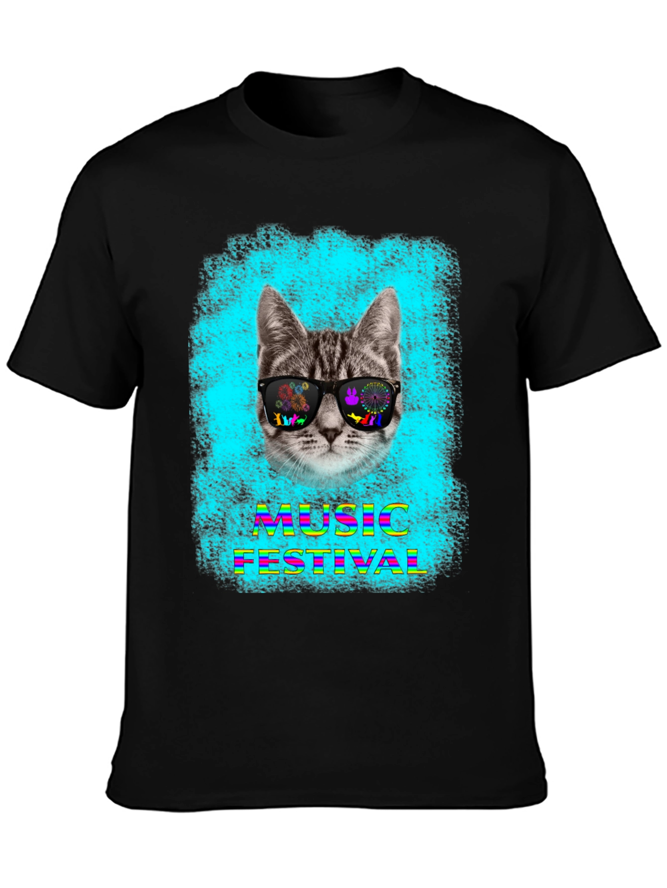 Cat in Shades Music Festival T-Shirt