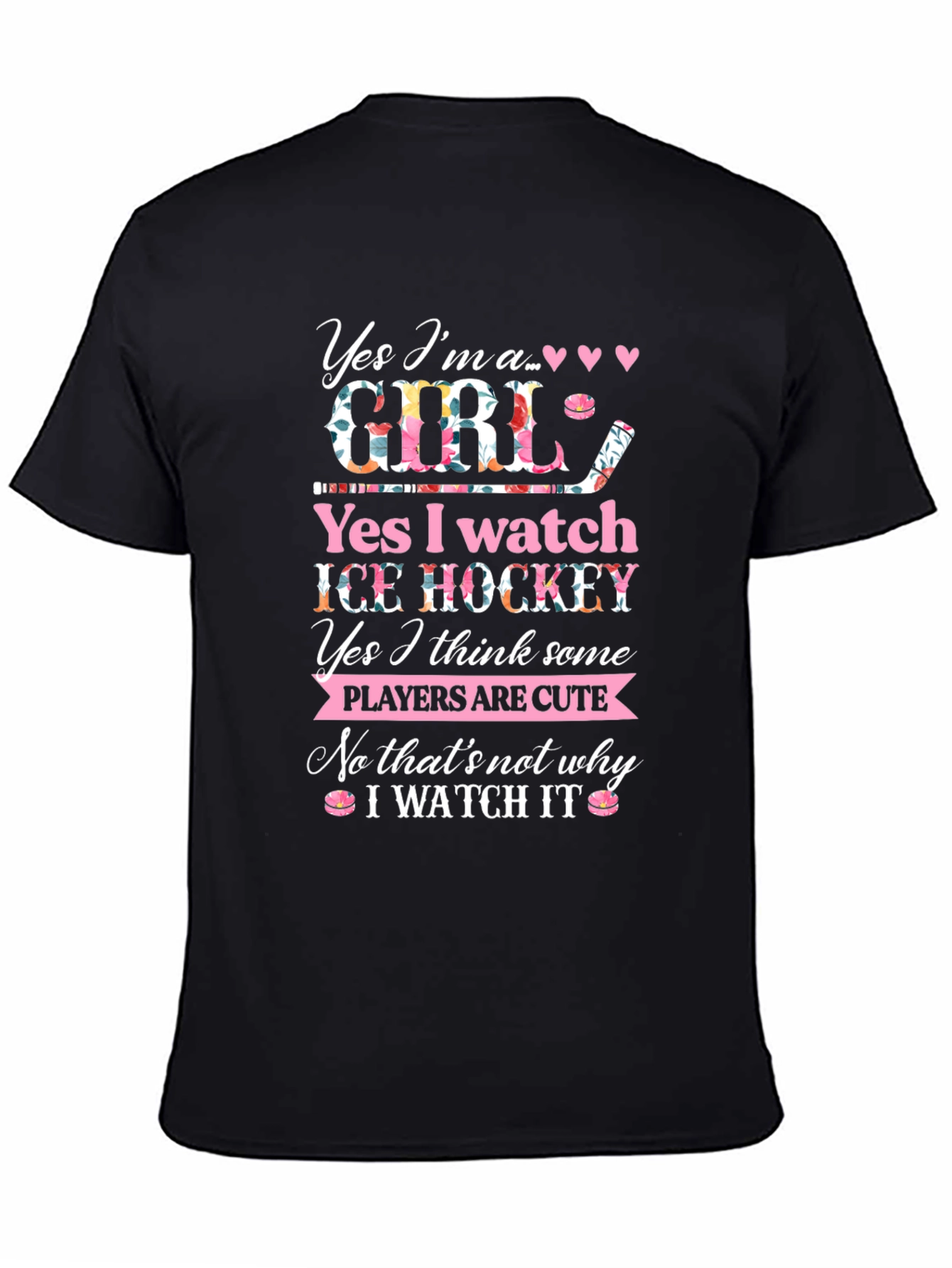 Yes Im a Girl Ice Hockey T-Shirt