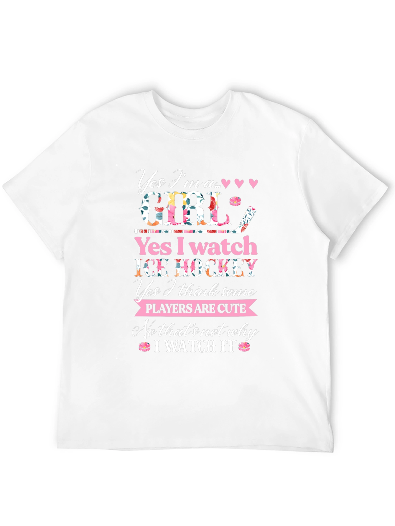 Yes Im a Girl Ice Hockey T-Shirt