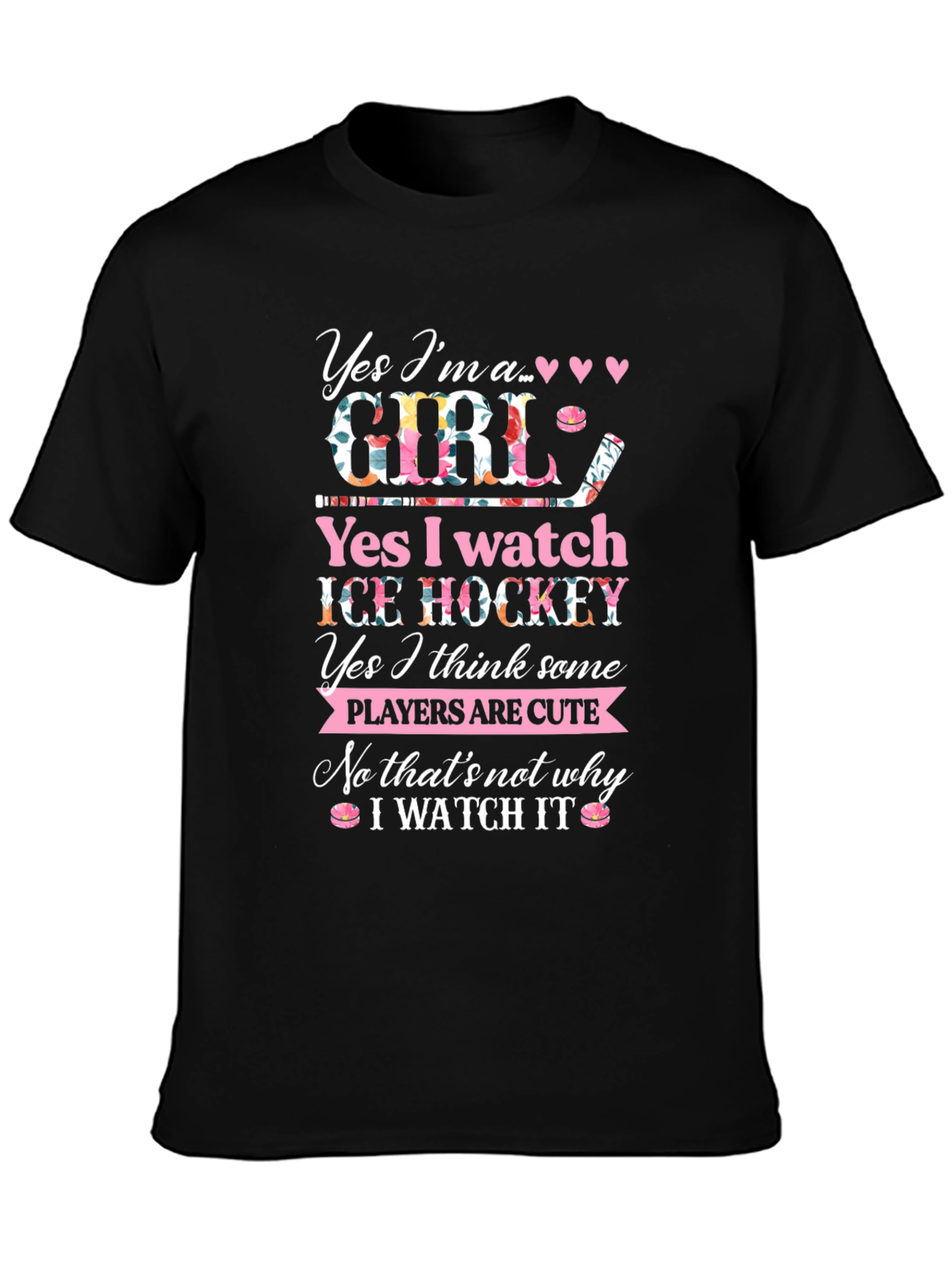 Yes Im a Girl Ice Hockey T-Shirt