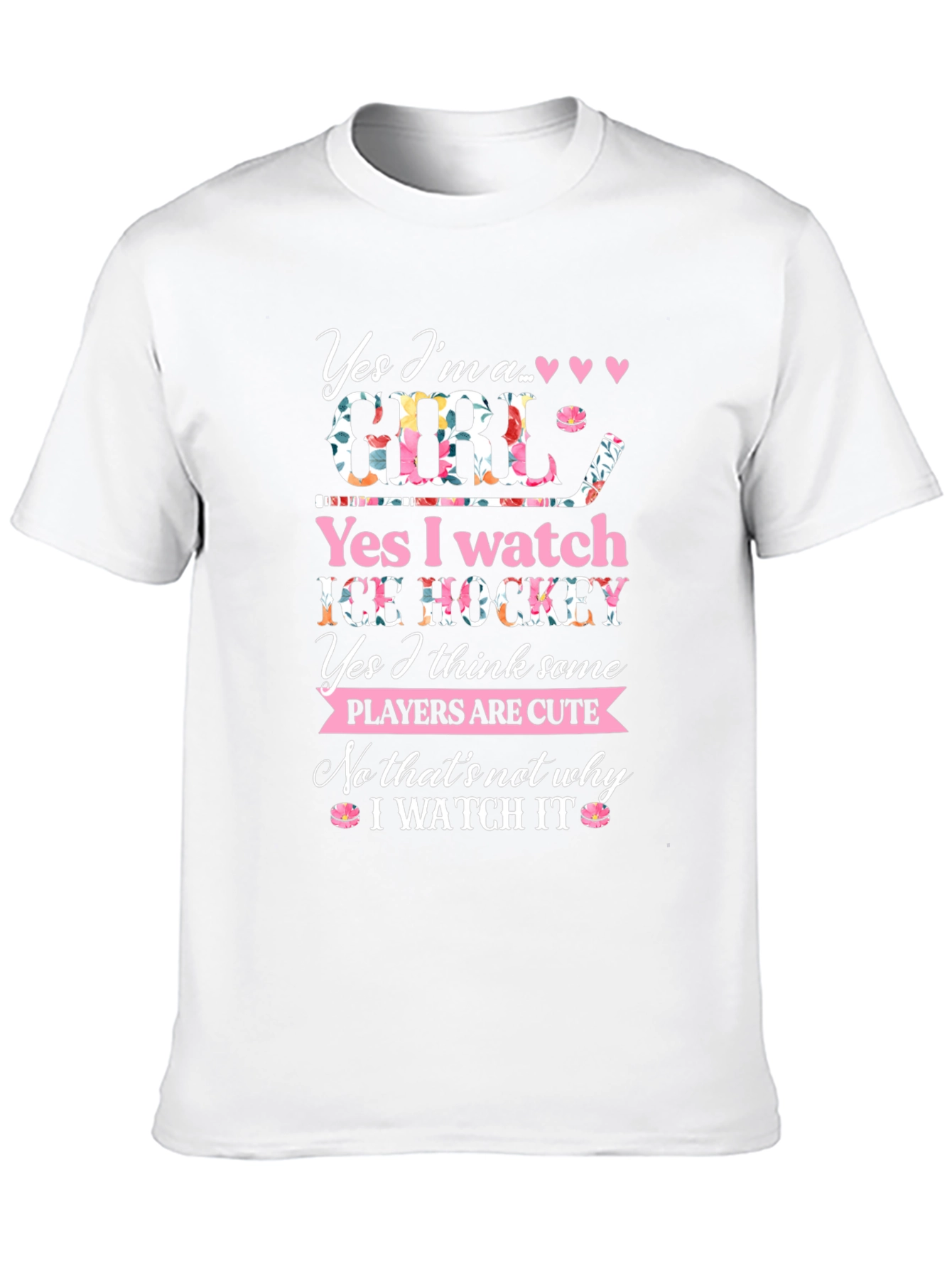 Yes Im a Girl Ice Hockey T-Shirt