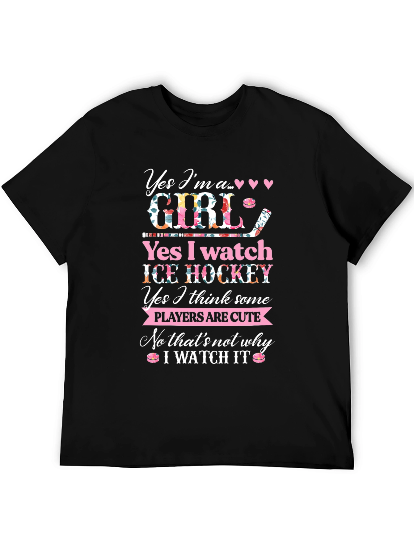 Yes Im a Girl Ice Hockey T-Shirt