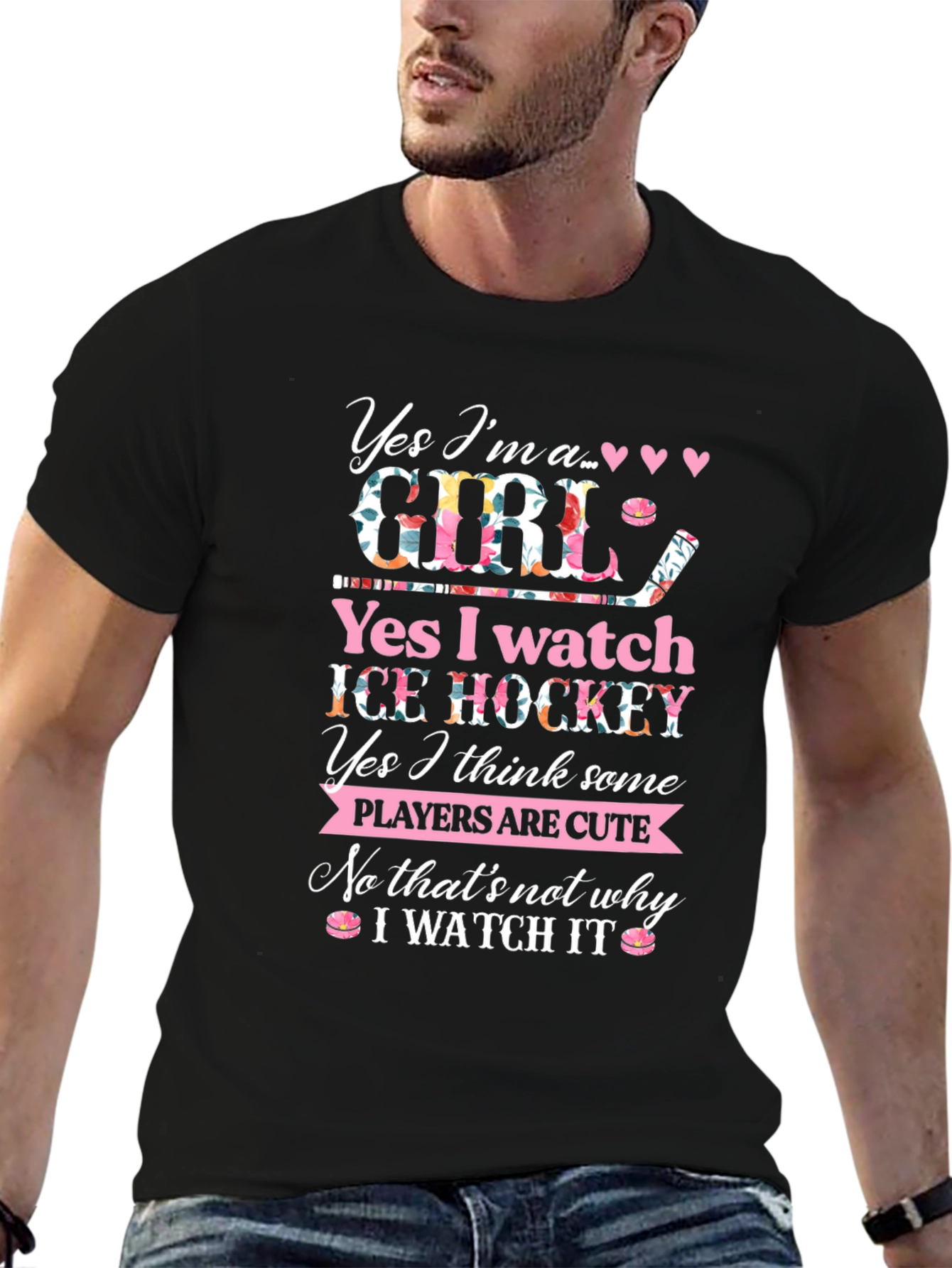 Yes Im a Girl Ice Hockey T-Shirt