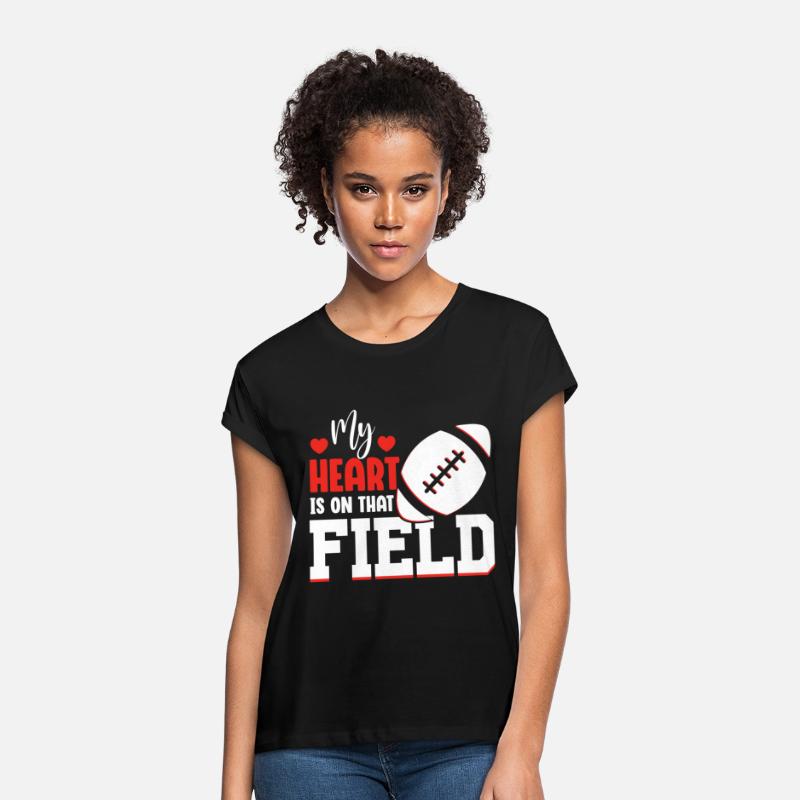 My Heart is on the Field Football Player Mom Dad