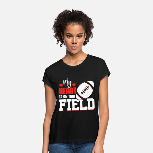 My Heart is on the Field Football Player Mom Dad