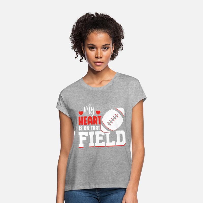 My Heart is on the Field Football Player Mom Dad