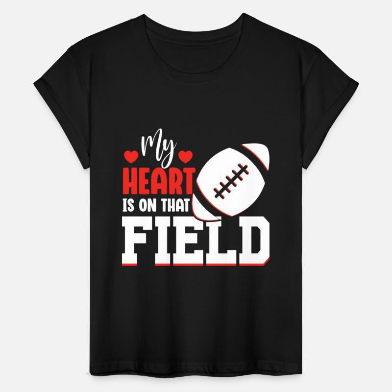 My Heart is on the Field Football Player Mom Dad
